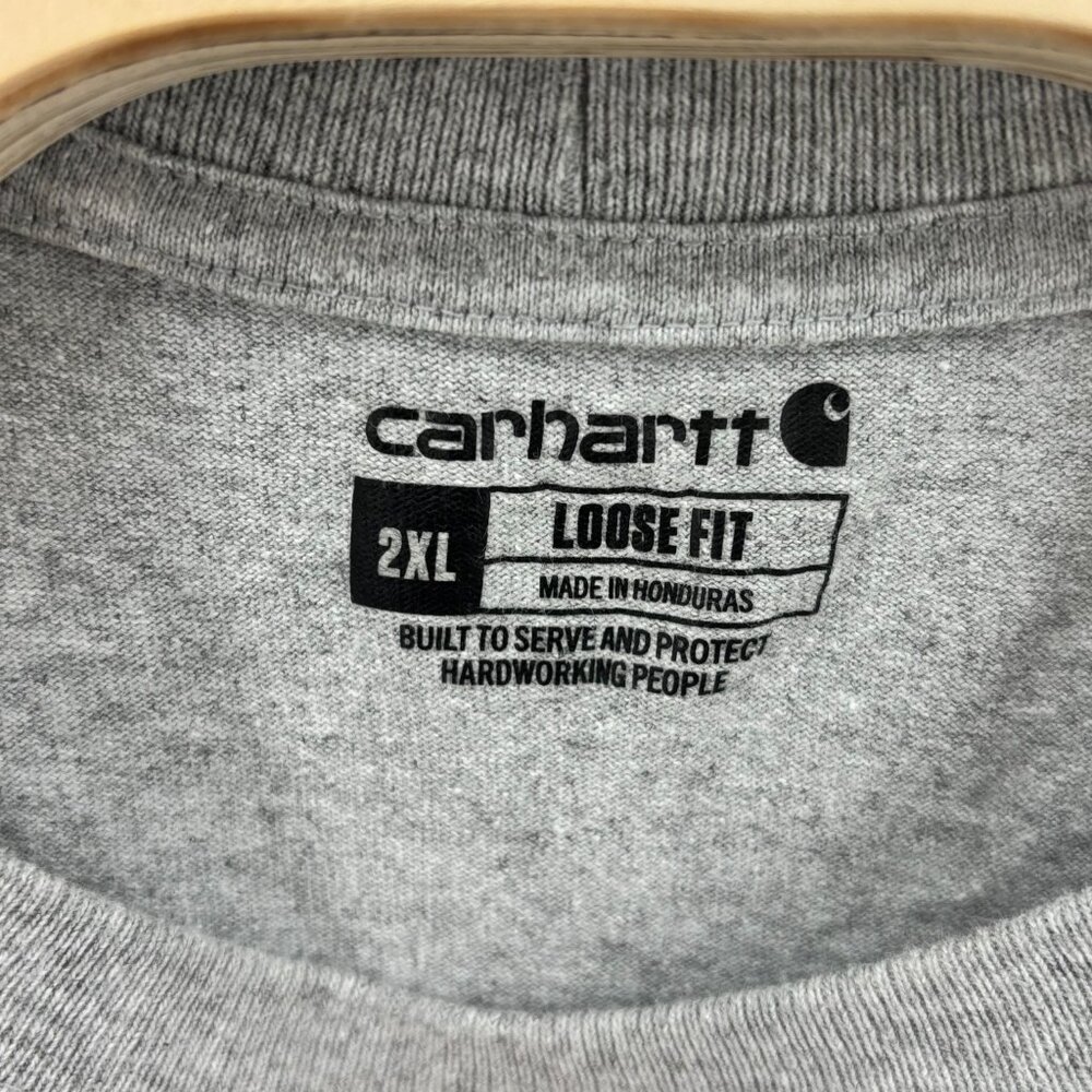 Carhartt Mens Gray Short Sleeve Loose Fit Crew Neck Pocket T-Shirt Size 2XL - Picture 7 of 8